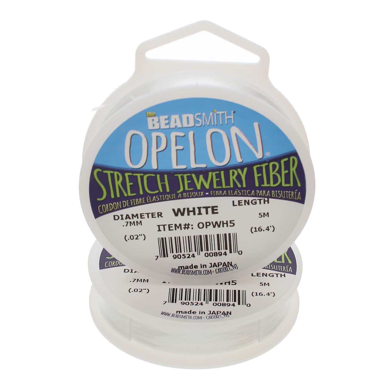 The Beadsmith® Opelon® 0.7mm White Stretch Jewelry Fiber, 5m